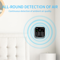 Détecteur intelligent de qualité de l'air CO2 PROTMEX PTH9BW, capteurs WiFi de température/humidité, batterie au lithium 2400mAh, matériau ABS, noir