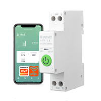 Disjoncteur intelligent Wi-Fi SW-ACW 63A 1P+N avec capacité de coupure 6kA, mesure et surveillance des kilowattheures, montage sur rail DIN pour appareil domotique
