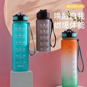 Custom 32oz/1000ml BPA-Free Tritan Sports <b>Water</b> <b>Bottle</b> <b>Time</b> Marker New Trend Minimalist Design Logo Motivational 1L Plastic - Product Image 4