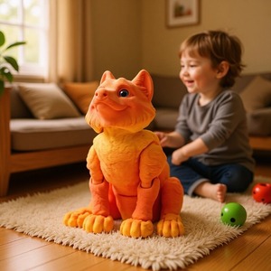 Nuevo Producto Transfronterizo: Figura Decorativa de Lobo de Maternidad Impresa en 3D con Cuerpo Integrado y Cabeza y Cola Móviles, Venta al por Mayor - Product Image 1