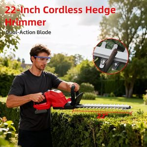 Taille-haie portatif sans fil de 22 pouces de qualité industrielle avec batterie lithium-ion, interrupteur de sécurité et moteur sans balais haute efficacité - Product Image 3