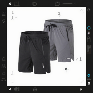 กางเกงกีฬาของผู้ชายระบายอากาศได้ดีแห้งเร็วแบบถักยืดกลางเชือกกางเกงขาสั้นออกกำลังกายวิ่งผ้าแคนวาสเนื้อแข็งซับลิเมชัน - Product Image 2