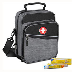 Bolsa Organizadora de Medicamentos para Viaje, Suministros para Diabetes, con Correa para el Hombro, para Inhalador de Asma, Aislada, Impermeable, de Poliéster - Product Image 1