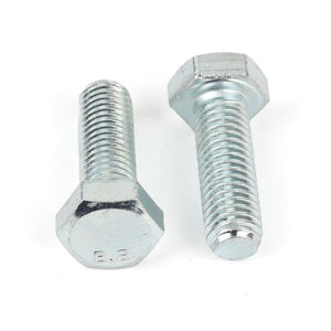 בורג משושה עם הברגה מלאה, פלדת פחמן DIN 933 דרגה 8.8, ציפוי אבץ כחול-לבן - Product Image 3