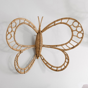 Boho fait à la main en <span class=keywords><strong>rotin</strong></span> papillon <span class=keywords><strong>décoration</strong></span> <span class=keywords><strong>murale</strong></span> <span class=keywords><strong>décoration</strong></span> de chambre en <span class=keywords><strong>osier</strong></span> salon tenture <span class=keywords><strong>murale</strong></span> décor - Product Image 6
