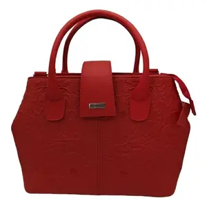 Sac à main en cuir de vachette rouge Fana Marbella, style classique, sac souple pour femmes d'affaires, fermeture à rabat - Product Image 1