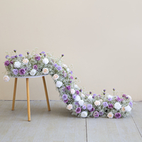 LFB26023 Lila Witte Baby's Adem Hangende Bloemengang Rozen Kunstbloemen Rij voor Bruiloft Gangpad Podium Decoratie