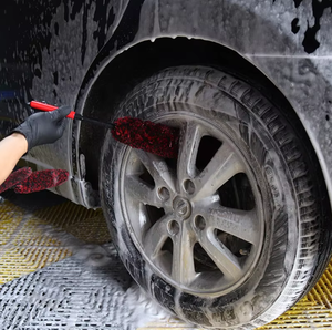 Cepillo limpiador de ruedas de lana para detalles de automóviles Cepillo para neumáticos de ruedas de microfibra - Product Image 5