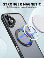 Qualité Originale pour Apple iPhone 14 15 16 Pro Max Anneau Métallique Magnétique Coque Arrière Transparente Mate Charge Sans Fil Étui de Téléphone