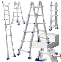Échelle télescopique pliante en acier Xinxing 1,4 m + 1,4 m, échelle multifonction portable pour usage domestique et industriel