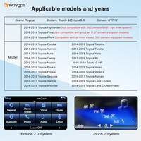 Ewaygps Mise à niveau de l'écran OEM, système Android CarPlay sans fil, boîte de décodage pour TOYOTA Touch 2, système Entune 2.0, 2014-2019