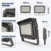 Projecteur LED industriel 80W, IP66, étanche, en aluminium moulé sous pression, lampe de projecteur extérieure pour l'éclairage des usines, des entrepôts et des stades