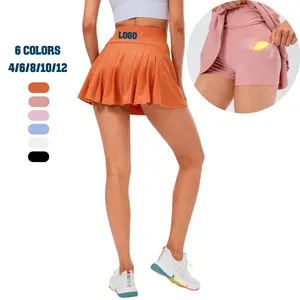 사용자 정의 로고 뜨거운 판매 패션 라임 그린 테니스 스커트 여자 주름 테니스 스커트 포켓