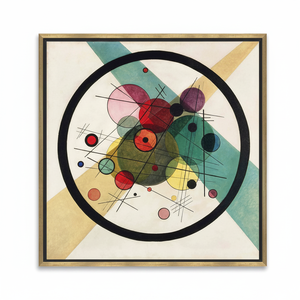 Modern Abstract Art Kandinsky Circles <b>Canvas</b> Print - Elegant Decor,GOLD <b>FRAMED</b> <b>CANVAS</b> - Product Image 2