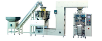 Machine d'emballage verticale automatique haute vitesse pour granulés avec peseuse multi-têtes pour l'emballage en sachet de noix, snacks, sucre et céréales