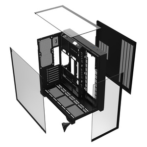 Boîtier de PC de jeu de très haute qualité compatible ATX BTF Ruix O11Vision avec 2 ventilateurs arrière, vue complète - Product Image 6