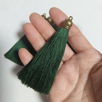Offres Spéciales de haute qualité fait à la main 8cm glands en soie avec anneau 100% glands en soie pour la fabrication de bijoux