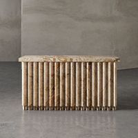 YUSHI personnalisé Wabi-Sabi Style meubles en pierre naturelle Console de salon en marbre moderne pour la maison salon