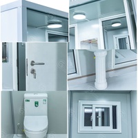 Cabine de toilettes portable pour chantier, WC mobile préfabriqué, toilettes extérieures durables en plastique avec réservoir d'eau pour les travailleurs