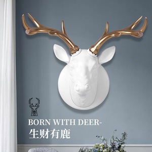 Nordic Deer Wall Ornament Black Gold Antlers Modern Living Room Home Decor Hanging Art For <b>Sofa</b> Background Wall - Product Image 3