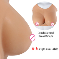 Faux Seins Série en Silicone ou Rembourrage Coton Poitrine en Silicone Texturée à Col Rond Style Court pour Transgenre Toucher Doux