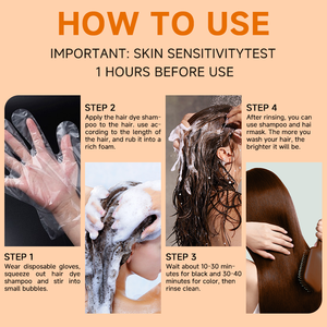 Shampoo colorant capillaire naturel sans tache MOKERU, teinture permanente sans ammoniaque avec huile d'argan, couverture des <span class=keywords><strong>cheveux</strong></span> gris longue durée, 420 ml - Product Image 4