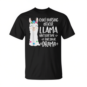 Camiseta Chief Nursing Officer Llama Drama Alpaca, color negro, para adultos, unisex - Product Image 2