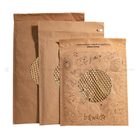 Sac d'expédition compostable kraft rembourré personnalisé pour courrier enveloppe d'expédition en papier nid d'abeille recyclé biodégradable sac postal