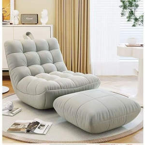 Chaise longue moderne canapé paresseux pour salon chambre à coucher avec cuir PU rembourré - Product Image 5