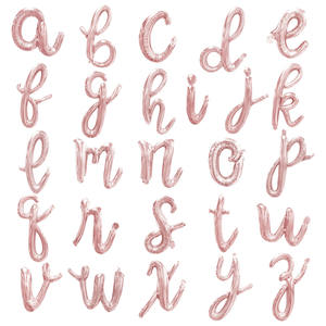 18 pouces <span class=keywords><strong>lettre</strong></span> ballons minuscules Script <span class=keywords><strong>lettre</strong></span> ballon or Rose or argent pour personnage anniversaire fête de mariage décoration - Product Image 4