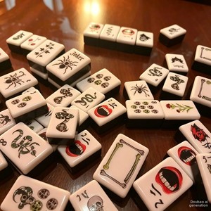 Juego de Mahjong Americano de Acrílico Estilo Oscuro de Halloween con Patrones de Boca de Demonio Serpiente, Origen Taixing, para Entretenimiento de <span class=keywords><strong>Ajedrez</strong></span> y Cartas - Product Image 4