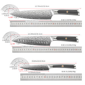 Ensemble de couteaux japonais IOKO 3 pièces, 67 couches de damas, couteau à sashimi, couteau à sushi, couteau Santoku, couteau de chef, ensemble de couteaux de cuisine en damas - Product Image 6