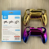 Coque en gel ABS KJH-PS5-002A pour PS5, coque de protection couleur électro-plaquée pour PS5, coque de protection avec grip adhésif