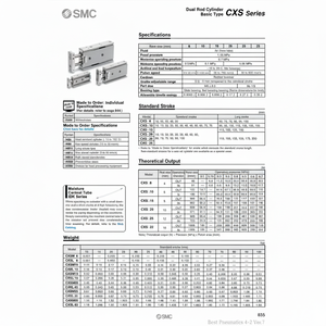 กระบอกนิวเมติกส์แบบก้านคู่ CXSL32-20ชิ้นส่วนนิวเมติก SMC - Product Image 1
