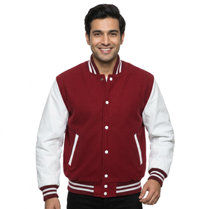 <b>Leather</b> Sleeve Comfortable Letterman Varsity <b>Jacket</b> for <b>Men</b> Custom Made 100% Wool Body Stand CollegeBaseballjacket for <b>men</b> - Product Image 1