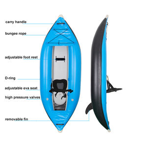 Barco inflable con pedales para 1 persona, moderno asiento individual para Kayak, canoa, pesca, barato, novedad - Product Image 6