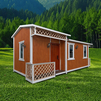 Nouvelle Villa Extérieure Préfabriquée en Conteneur avec Structure en Acier Étanche et Façade Effet Bois pour Jardin Privé