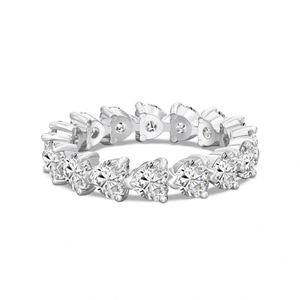 Anillo de Plata 925 con Moissanita en Forma de Corazón, Diseño Moderno Dylam, el Mejor Regalo para San Valentín o Cumpleaños, Anillo de Amor Infinito y Eternidad - Product Image 1