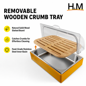 Vitrina Comercial para Panadería con Tapa Abatible, Cubierta de PC, Bandeja Recolectora de Migas de Plástico/Madera, Antipolvo, Ecológica, Grado Alimenticio - Product Image 5