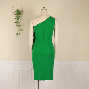 Nouvelle <span class=keywords><strong>Robe</strong></span> de Soirée Asymétrique Sexy à Une Épaule pour Femme – Collection Automne - Product Image 6