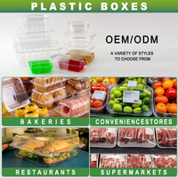8 12 16 20 24 32 oz Manipulatiebestendige scharnierende clamshell voedselcontainers van plastic RPET/PET, borden & kommen, voor het bewaren van gedroogd fruit