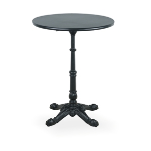 Table d'extérieur vintage française <span class=keywords><strong>avec</strong></span> plateau en stratifié haute densité HPL et base en fer forgé sculpté – Ensemble de salle à manger pour patio, balcon, café et loisirs - Product Image 3