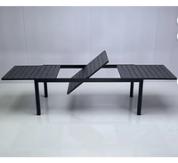 Table à manger extérieure en aluminium enduite de poudre extensible moderne gris foncé/clair meubles en métal durables pour les hôtels de cour de patio
