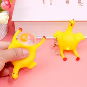 3 pièces Porte-clés Poulet Pondeuse <span class=keywords><strong>à</strong></span> Pression, Jouet Amusant et Portable, Petit Outil de Farce - Product Image 3