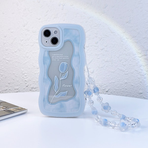 เคสโทรศัพท์ซิลิโคน TPU แบบนิ่มสำหรับเด็กผู้หญิงสร้อยข้อมือมุกลายดอกไม้ขอบคลื่<span class=keywords><strong>น</strong></span>ดอกไม้สีฟ้าสำหรับ <span class=keywords><strong>iPhone</strong></span> 13 12 <span class=keywords><strong>11</strong></span> <span class=keywords><strong>PRO</strong></span> <span class=keywords><strong>MAX</strong></span> - Product Image 2