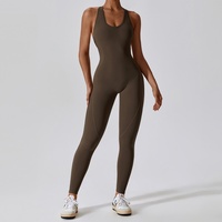 Mono de yoga para mujer, sin costuras, de una pieza, con control de abdomen, ropa deportiva informal, cuello halter, cuello redondo, de secado rápido, muestra gratuita personalizada