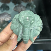 Vente en gros : Sculpture de tête d'éléphant en Jaspe Océanique Naturel, Ornement en Pierre Brute, Sculpture Animale en Cristal de Luxe, Objet de Collection, Décoration d'Intérieur Feng Shui