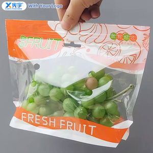 Bolsa de Plástico Transparente PE <span class=keywords><strong>con</strong></span> Cierre Hermético y Orificios de Ventilación, Personalizable <span class=keywords><strong>con</strong></span> Logotipo, para Alimentos, Frutas, Verduras, Uvas, Manzanas, Limones - Product Image 6