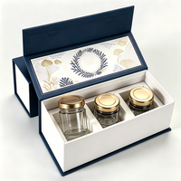 Boîte d'emballage cadeau de luxe personnalisée en carton bleu, faite à la main, avec séparateur en papier, vente en gros