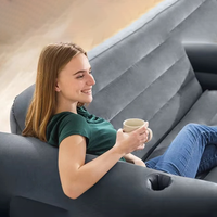 Canapé gonflable Da Niu Premium Comfort pour 2 personnes, accoudoirs réglables, portable, pliable, épaissi, pour salon, chambre à coucher